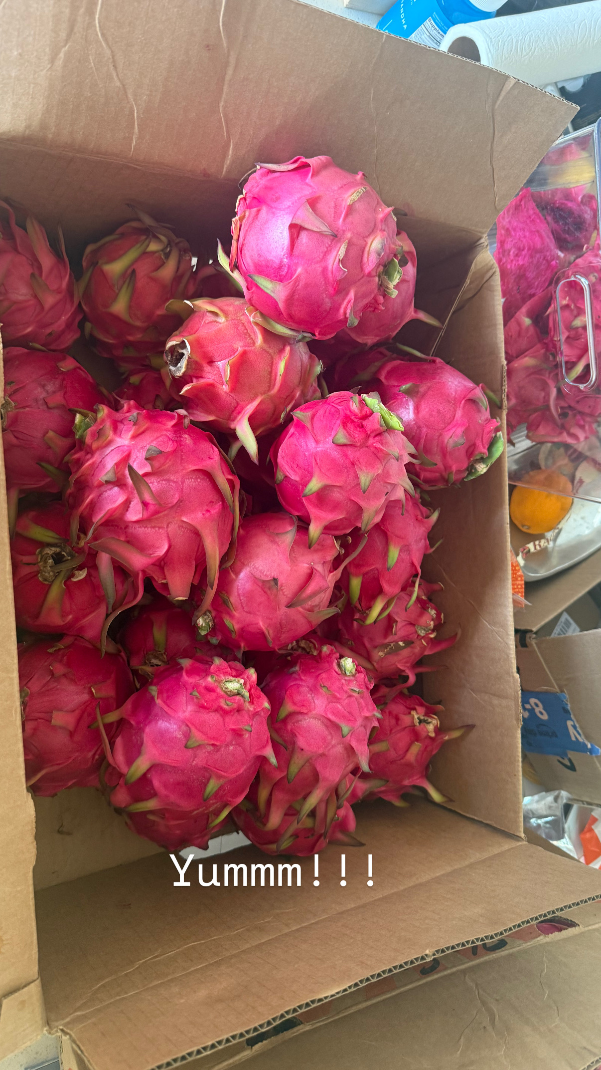 box of dragonfruit