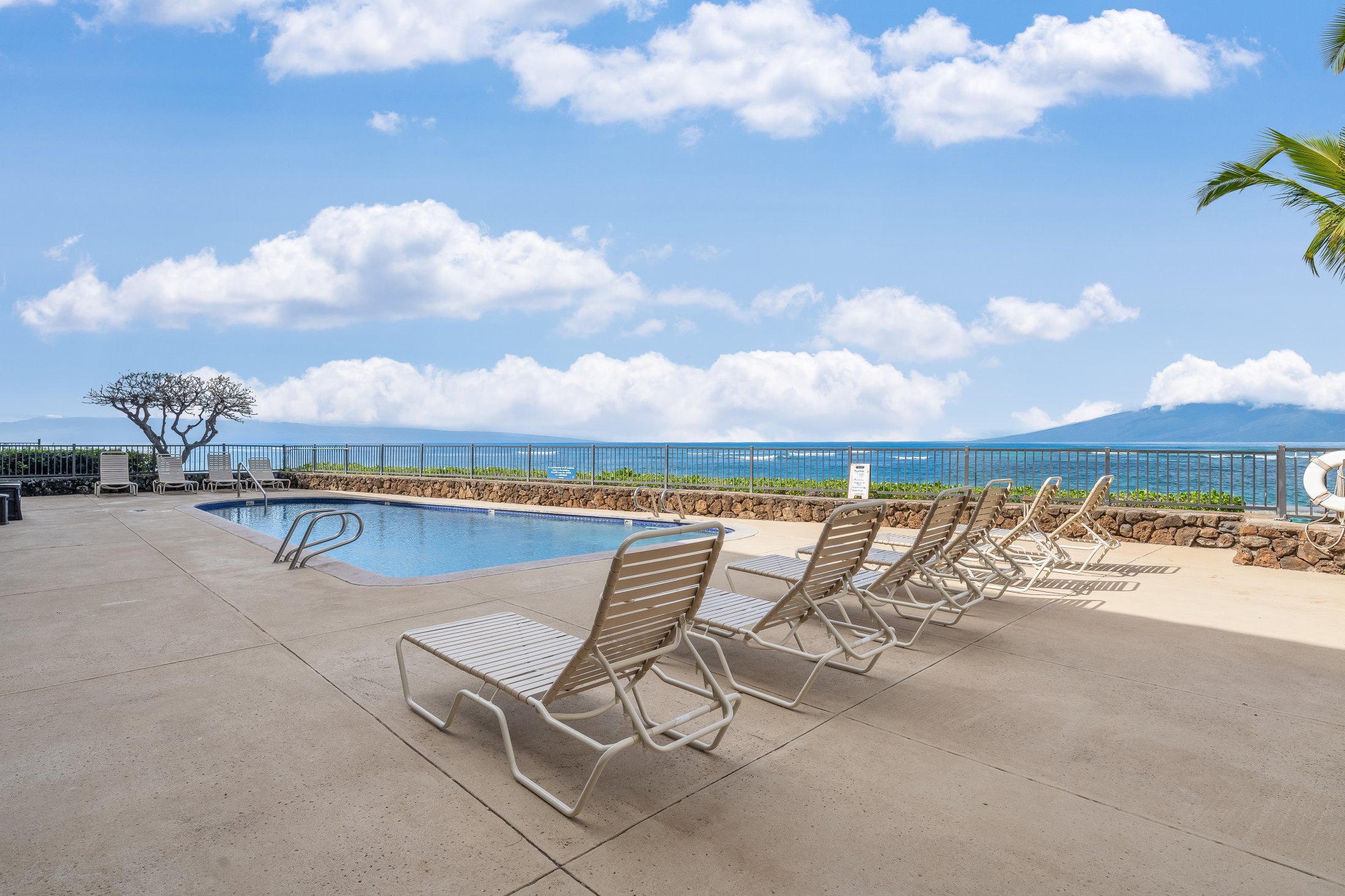 oceanfront pool at kahana reef condos on maui