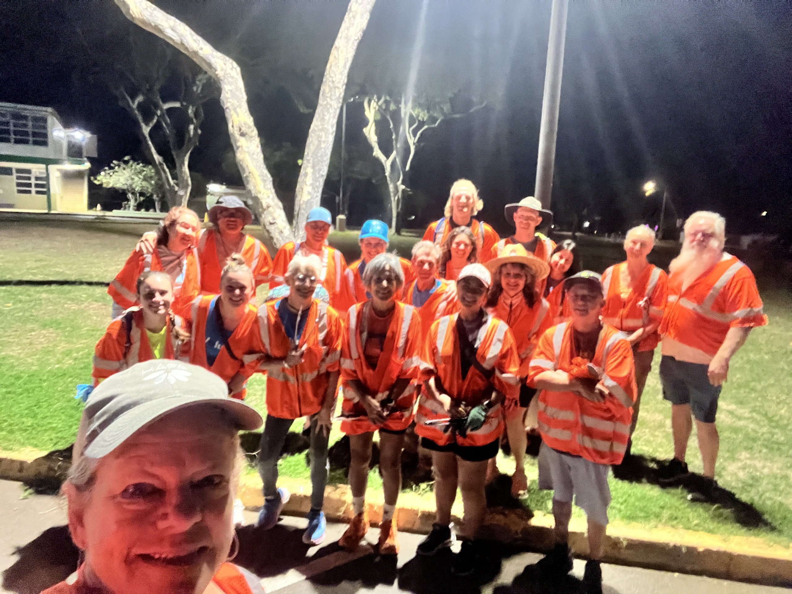 volunteers at road cleanup