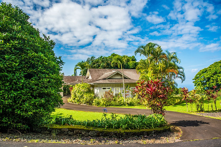 Holualoa house driveway