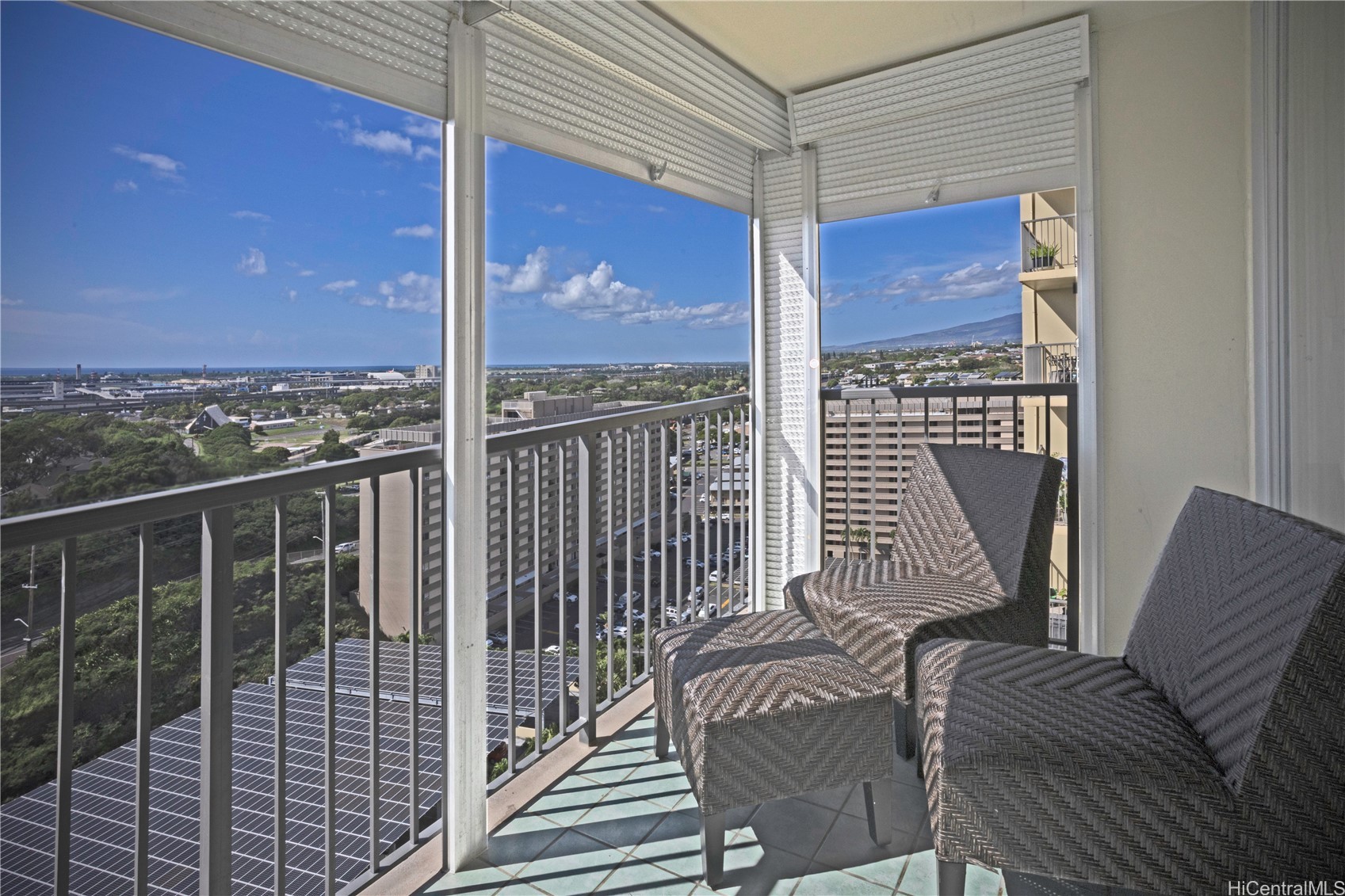 Balcony at Century West condo for sale on Oahu