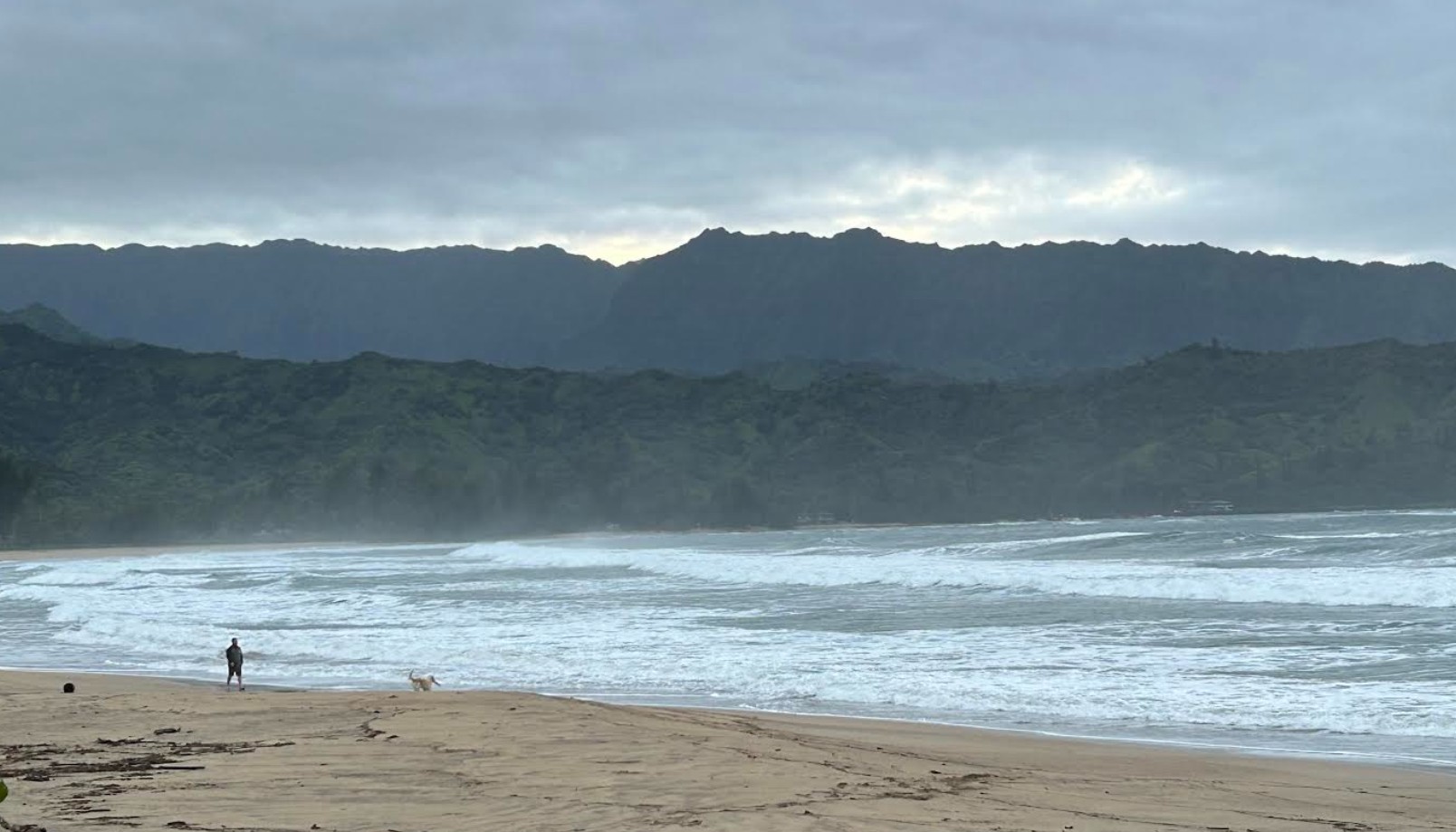 misty kauai beach surf
