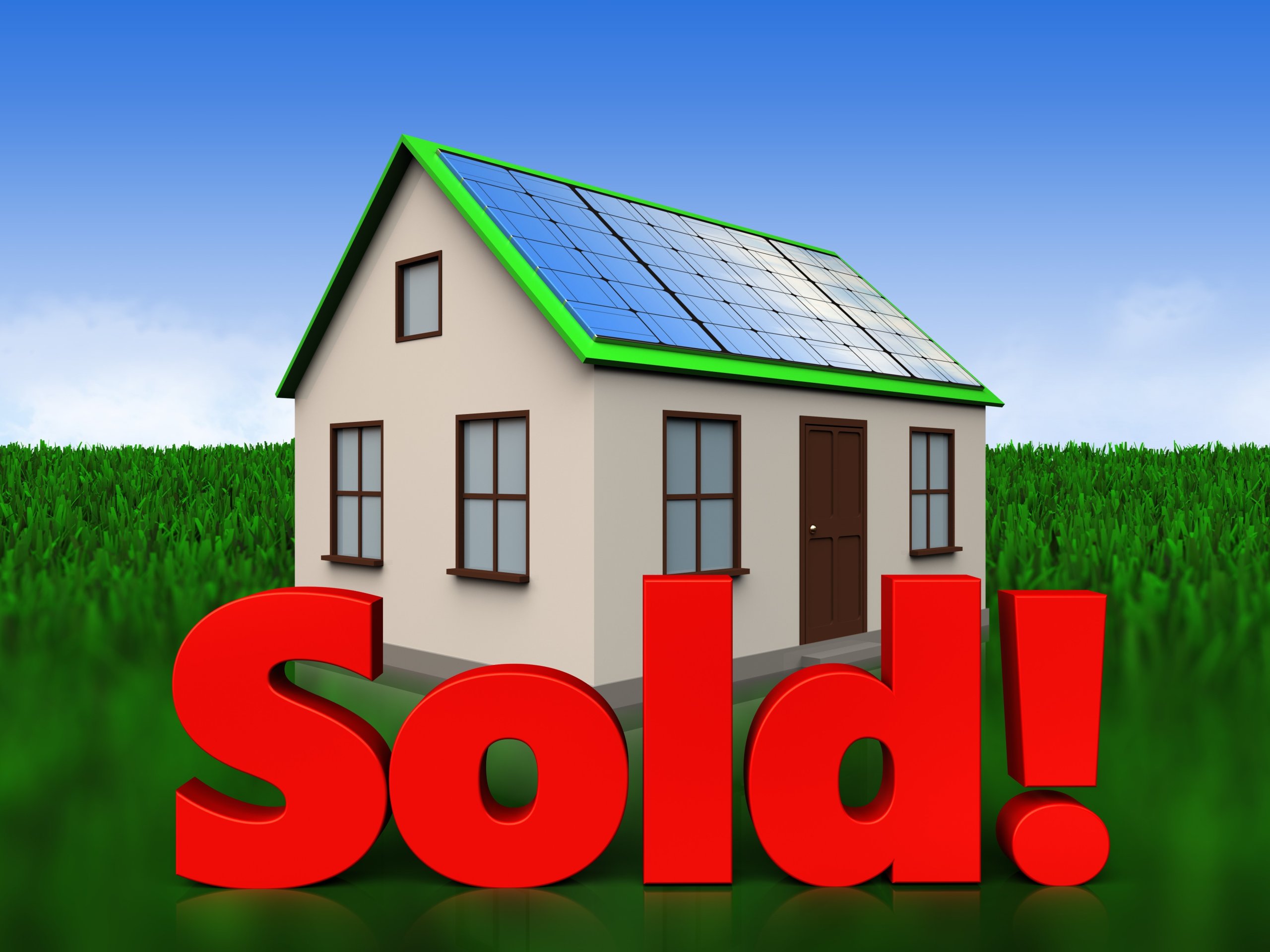 graphic of house with solar panels on roof