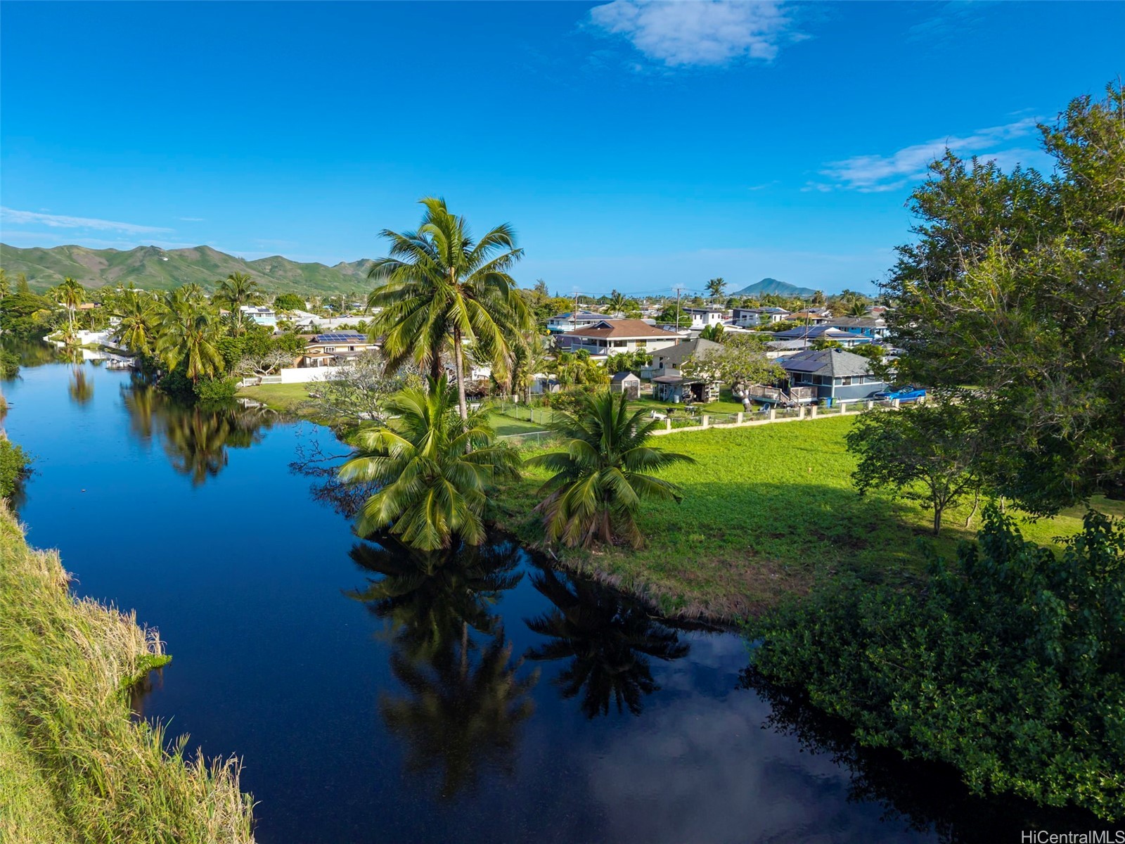 View of canal behind Kailua CPR lots for sale