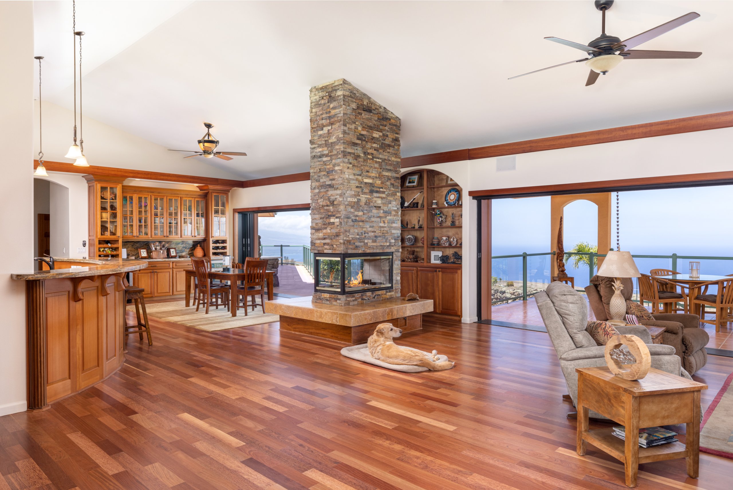 Open living space with big ocean views at Kohala Ranch Big Island Hawaii