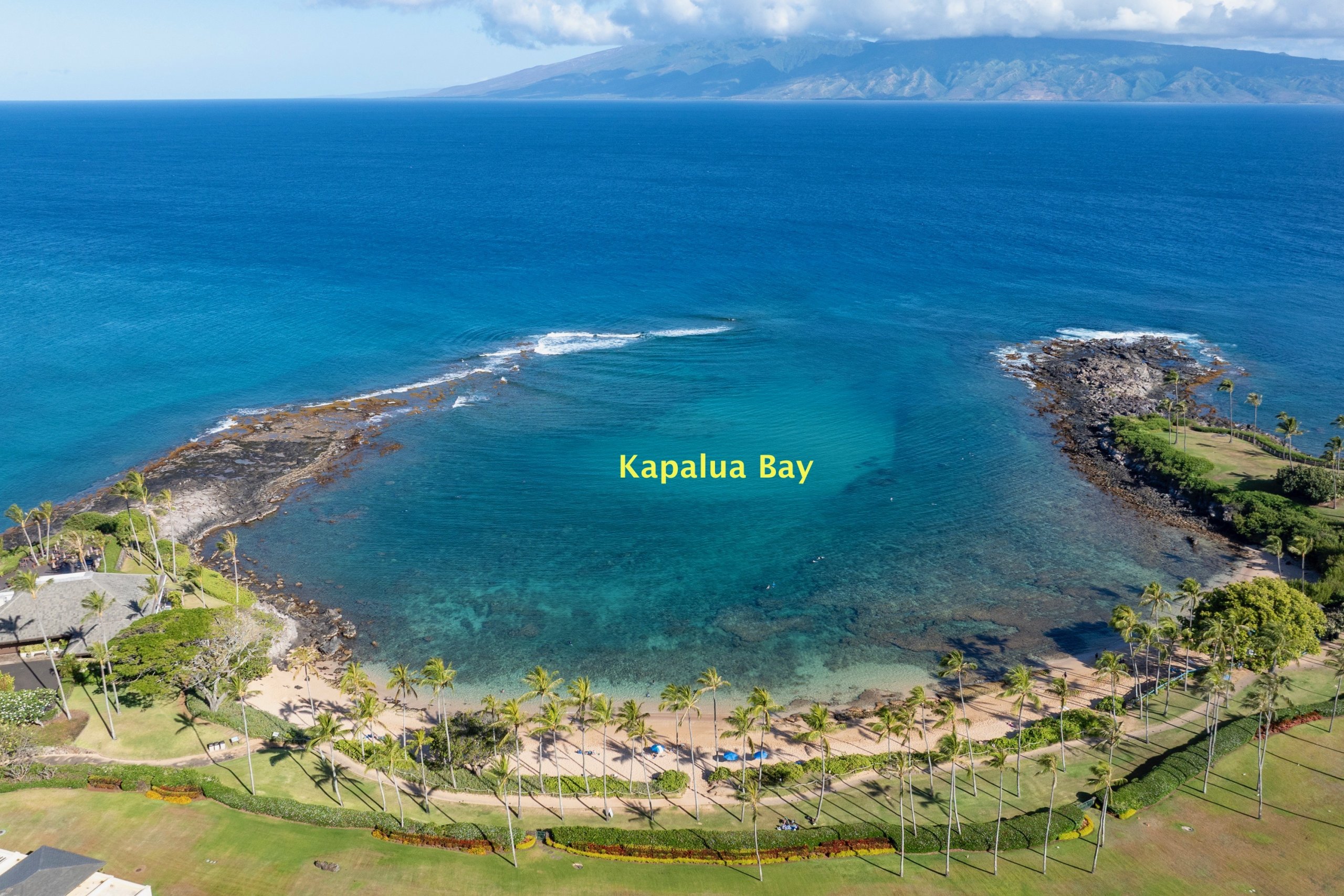 Aerial view of kapalua bay 