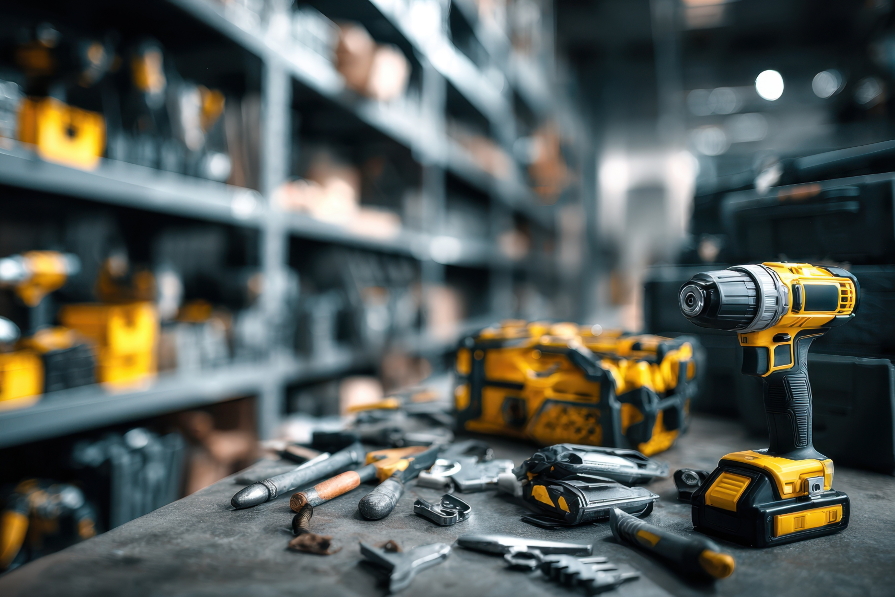 Garage with power tools