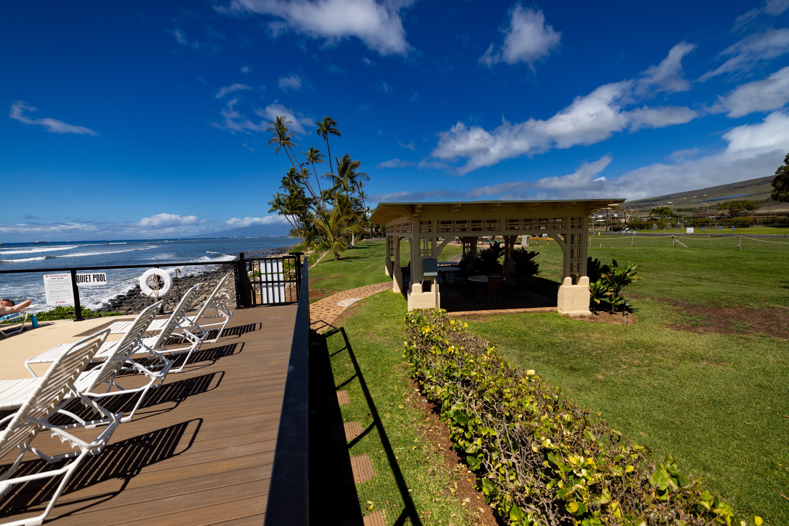 Oceanfront pool and gazebo in Puamana