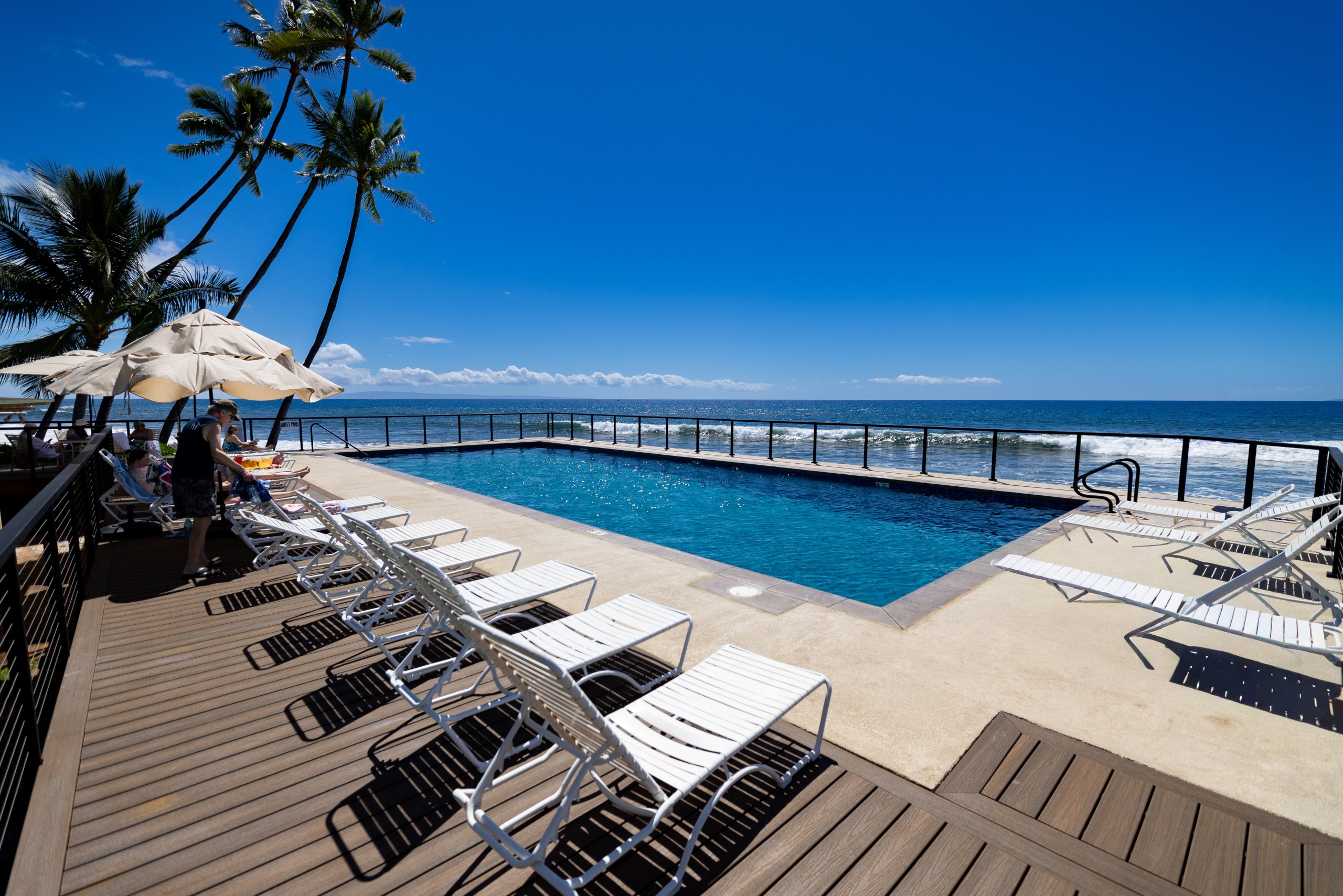 Oceanfront pool at Puamana in West Maui