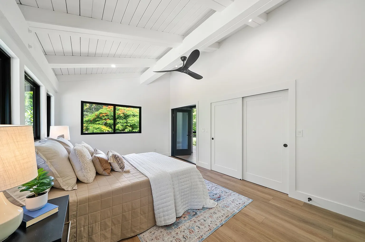 Bedroom in North Shore Maui home