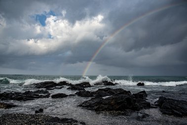 rainbow over the ocean