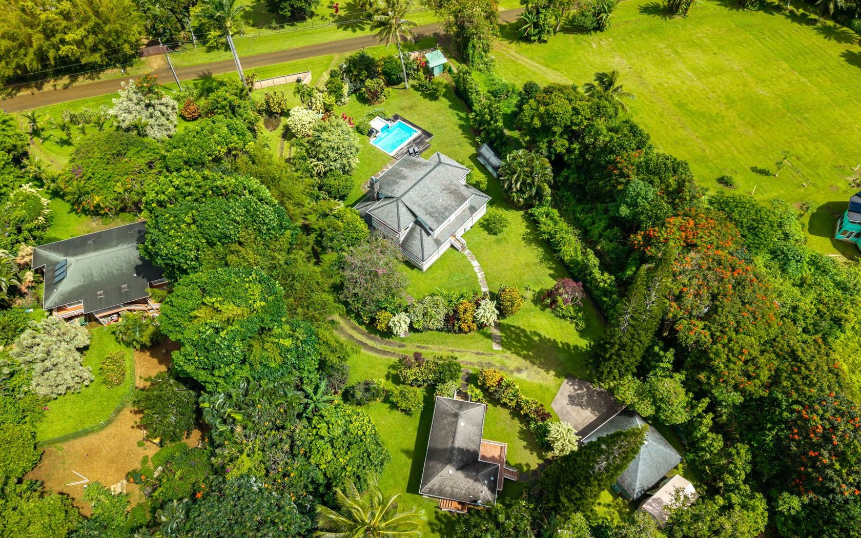 Aerial view of Kauai home for sale