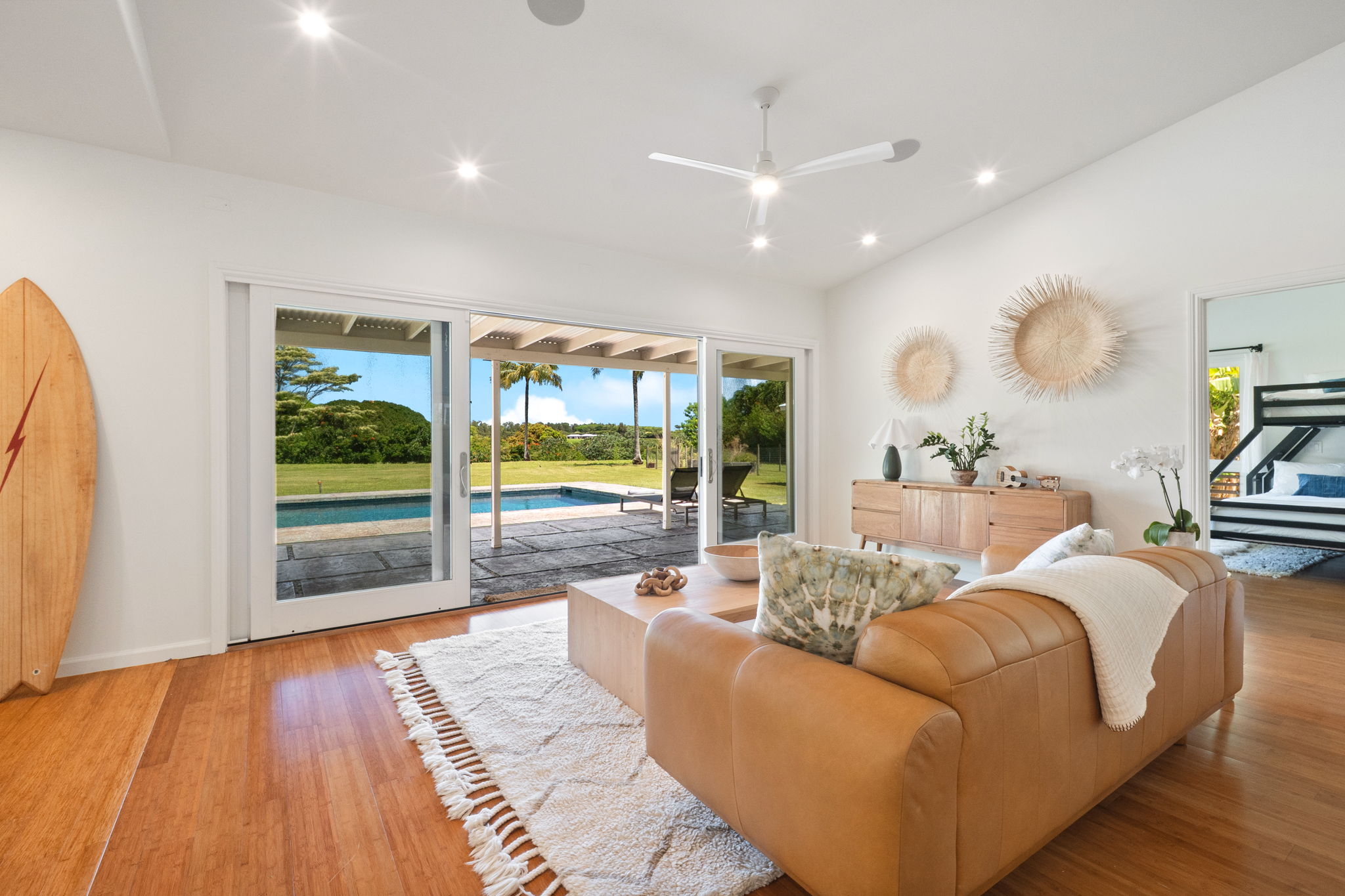 Bright and airy home with a pool in Kilauea Kauai