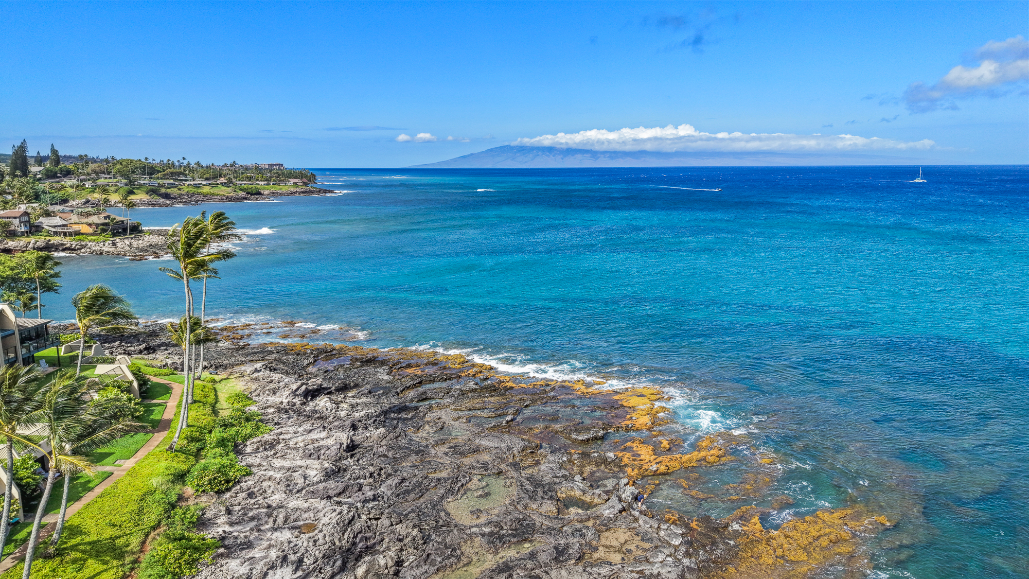 Looking toward the island of Lanai from napili point Maui