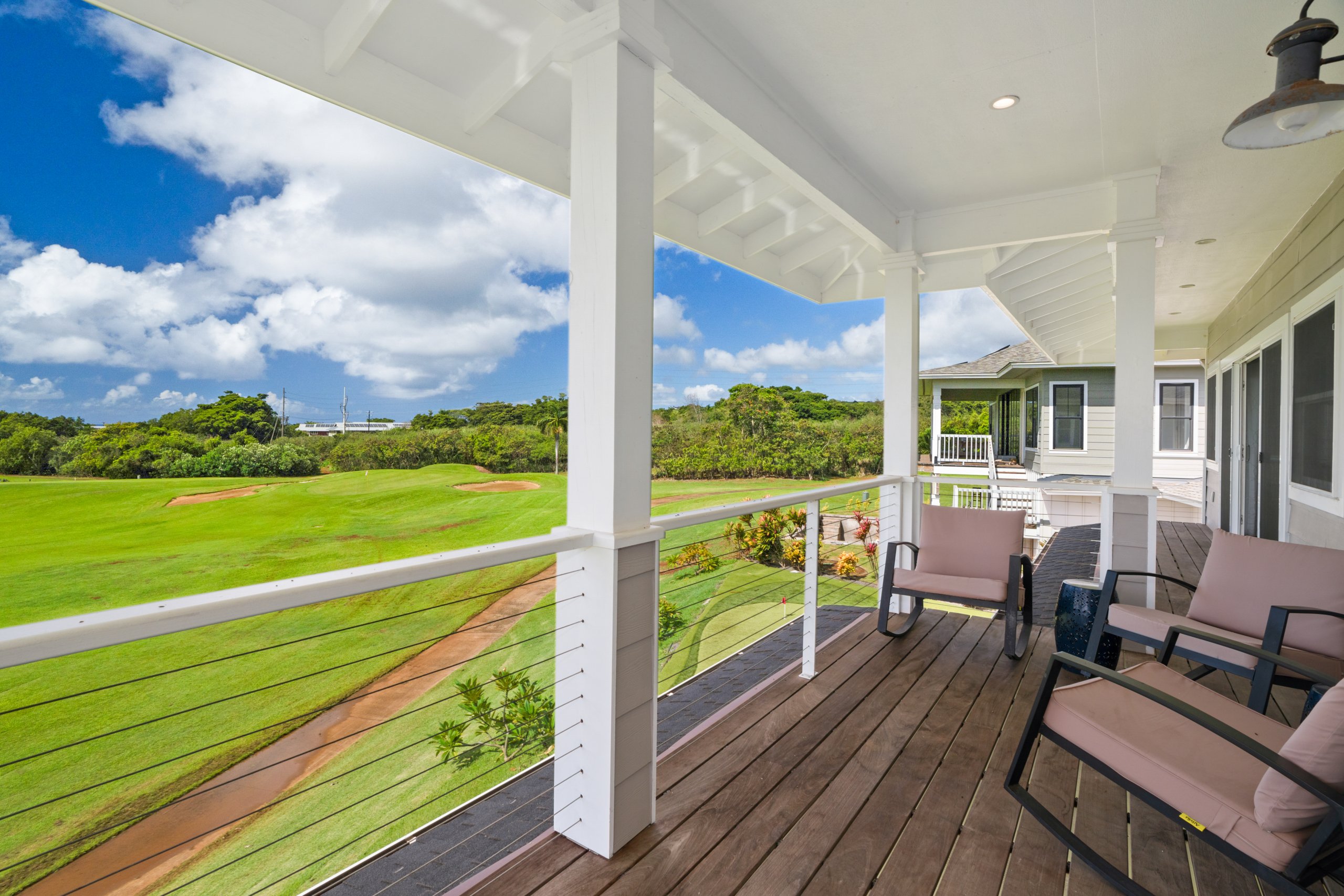 Lanai overlooking the golf course in Poipu Kauai