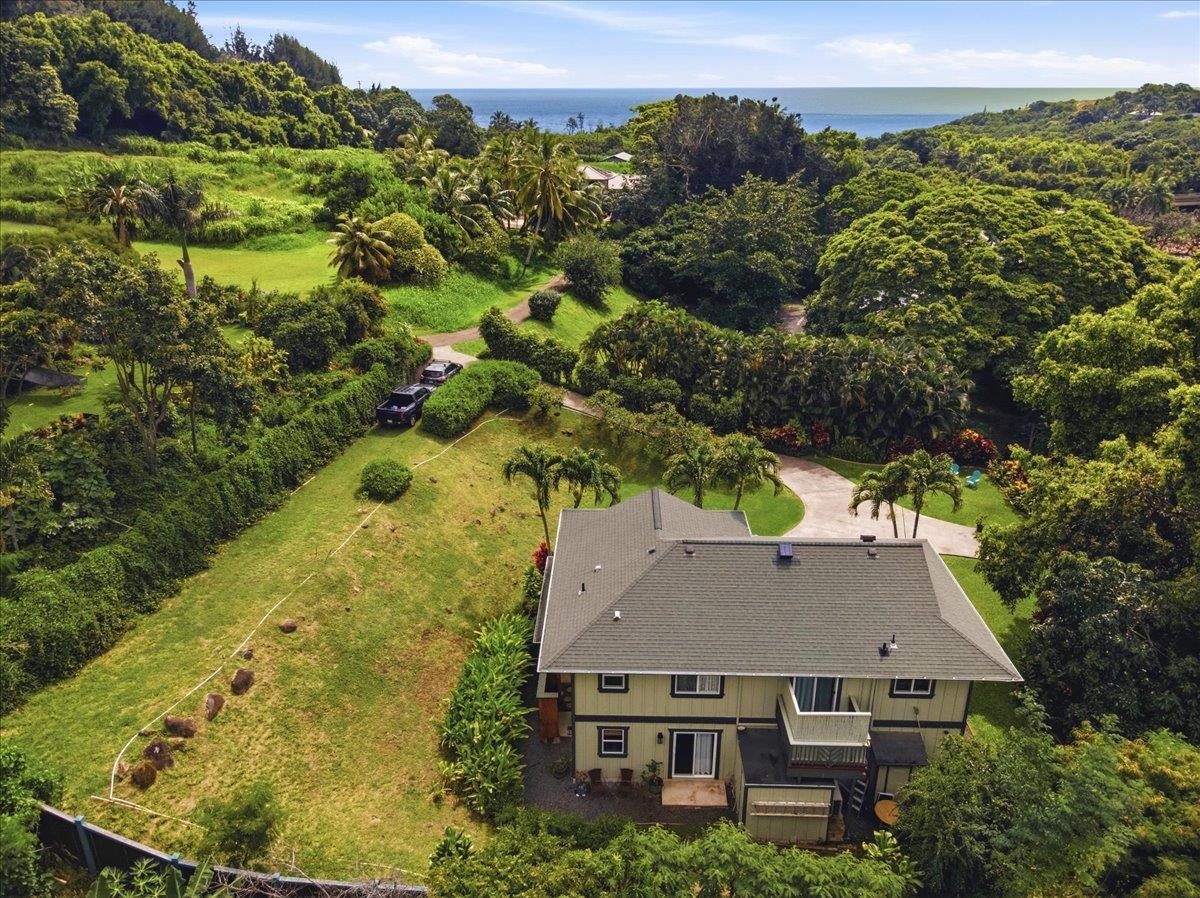 Aerial view of waiheʻe maui house on half an acre