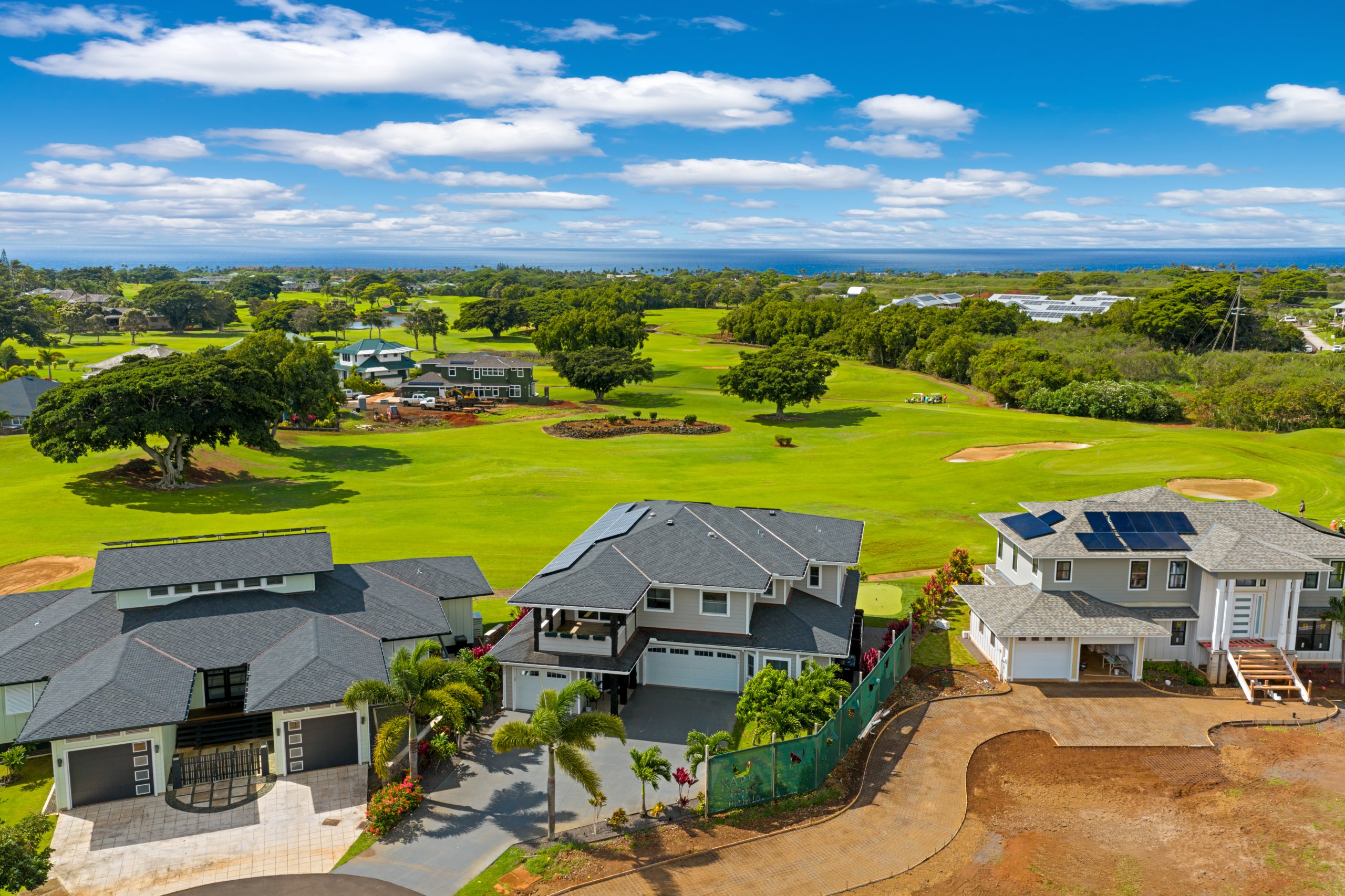 Aerial view of homes in Wainani at Poipu on Kauai
