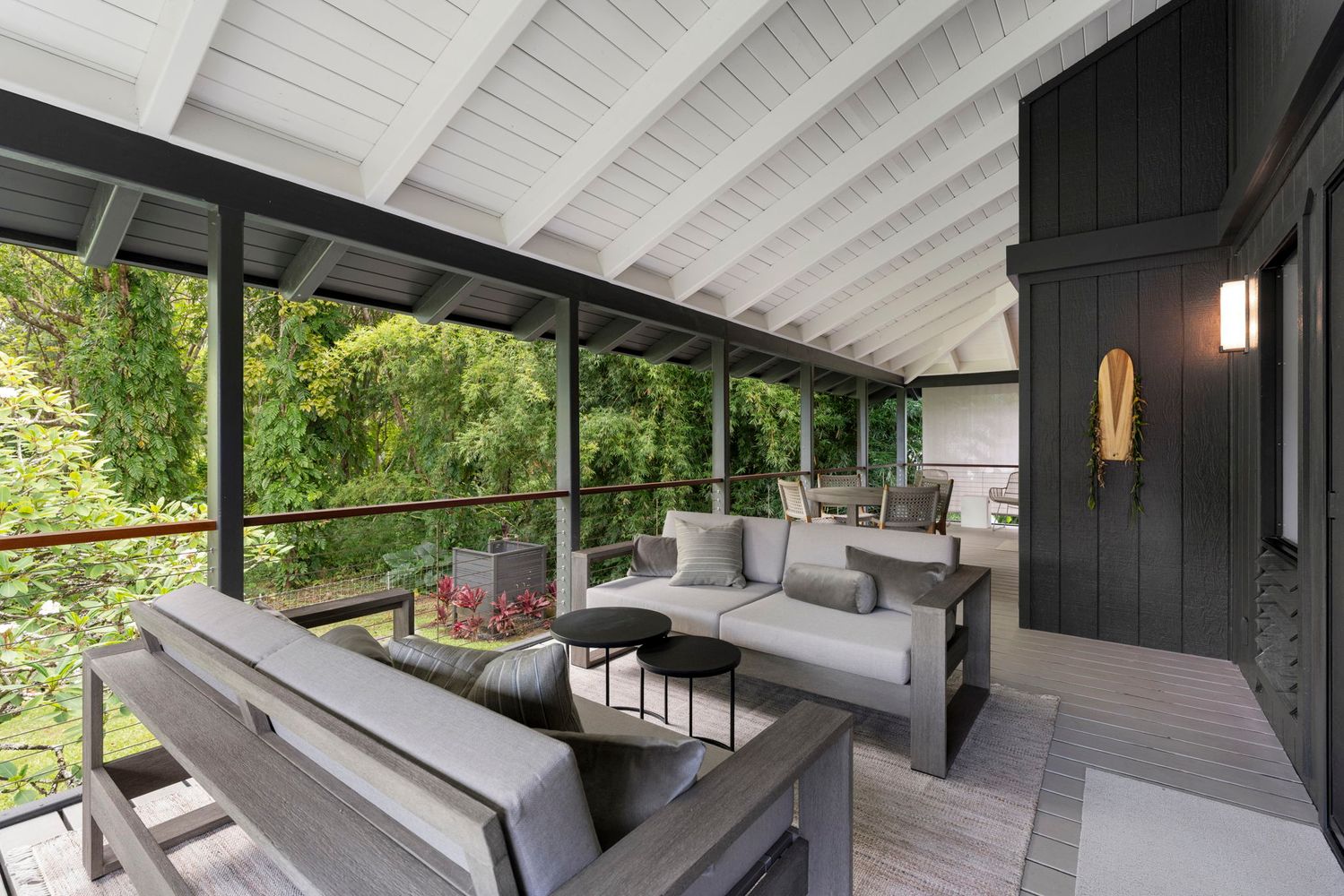 Covered lanai extends the living space in this Kauai home