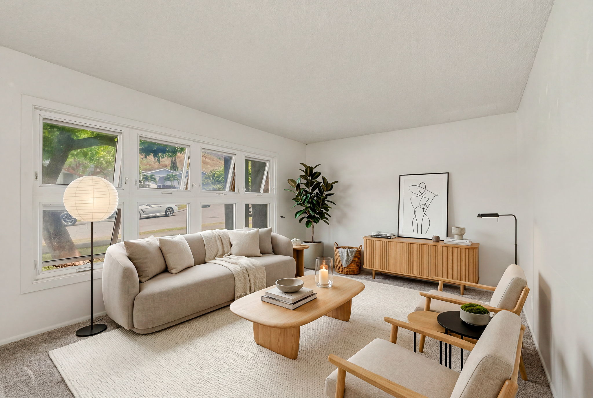 Living room in Hawaii Kai townhouse