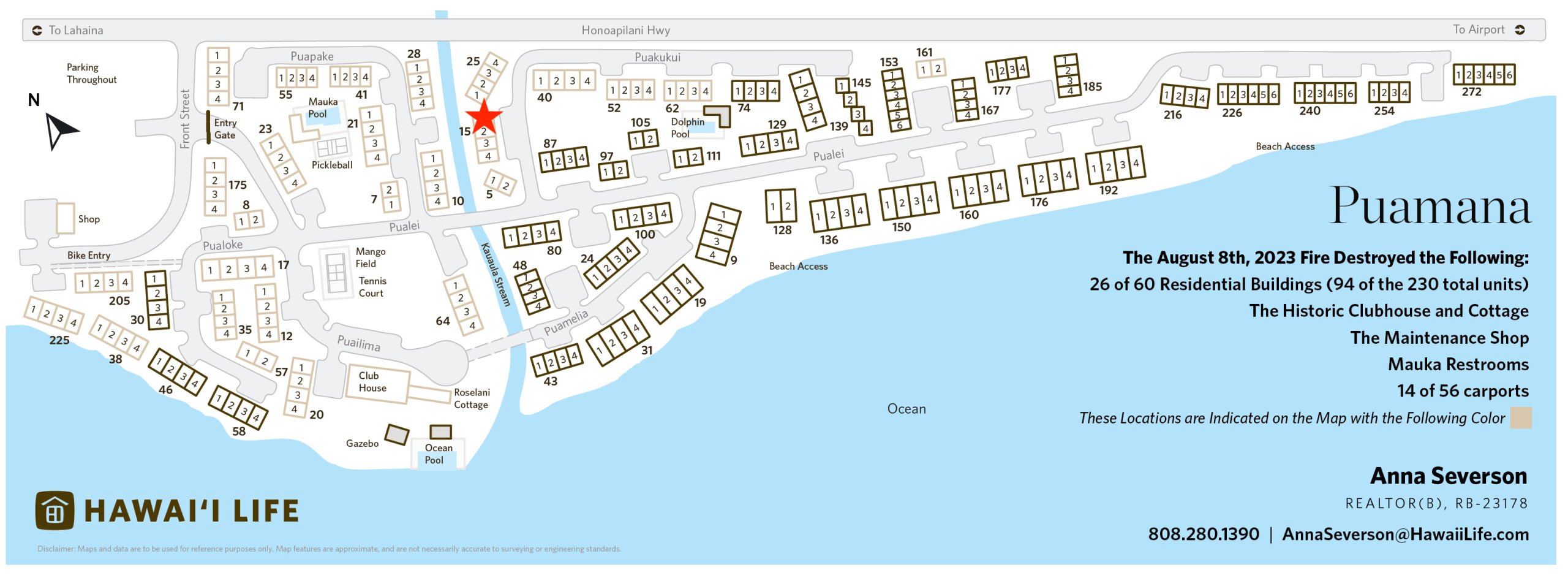 Map of puamana maui