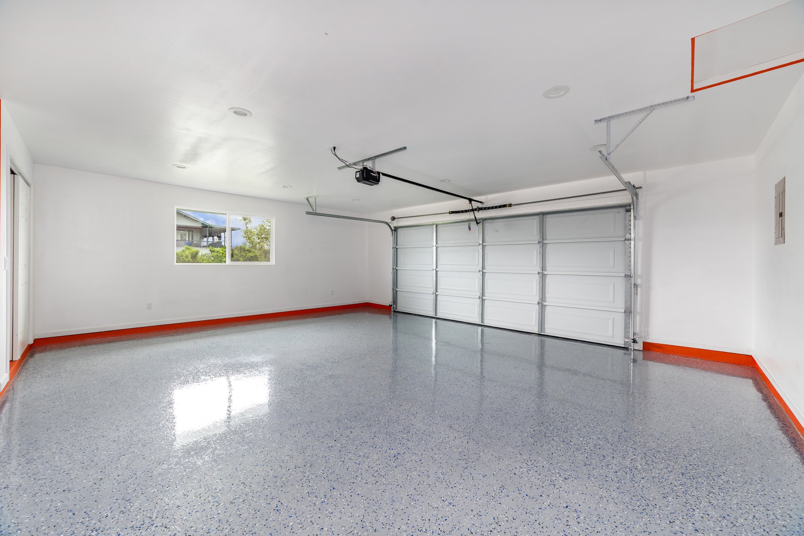 Epoxy floor two car garage