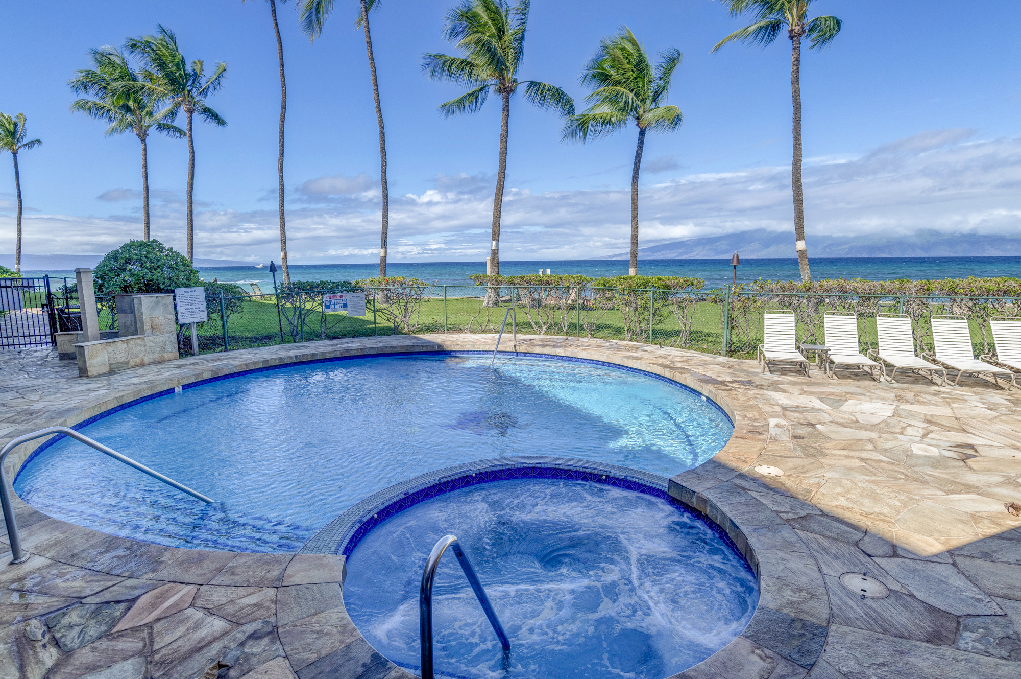 Oceanfront pool at Paki Maui condos