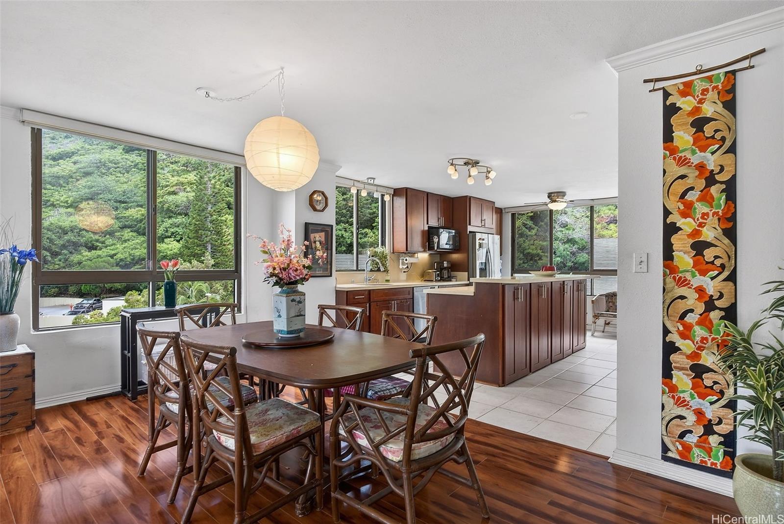 Kitchen and dining room in Hawaii Kai condo