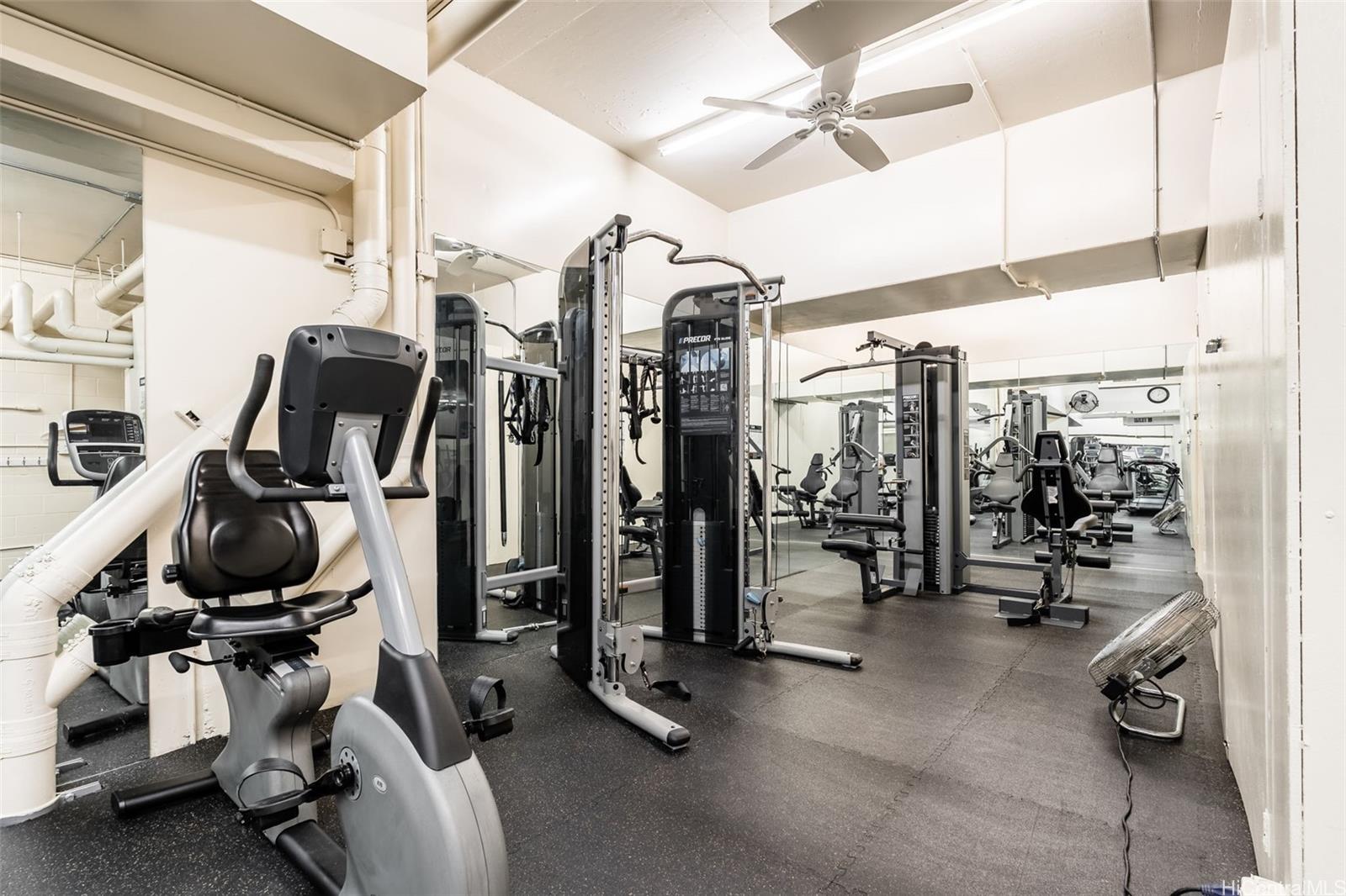 Gym at plaza at hawaii kai condo